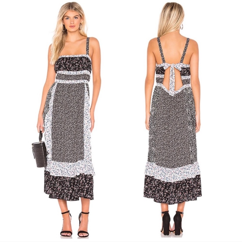 Free People Black and White Floral Maxi Dress